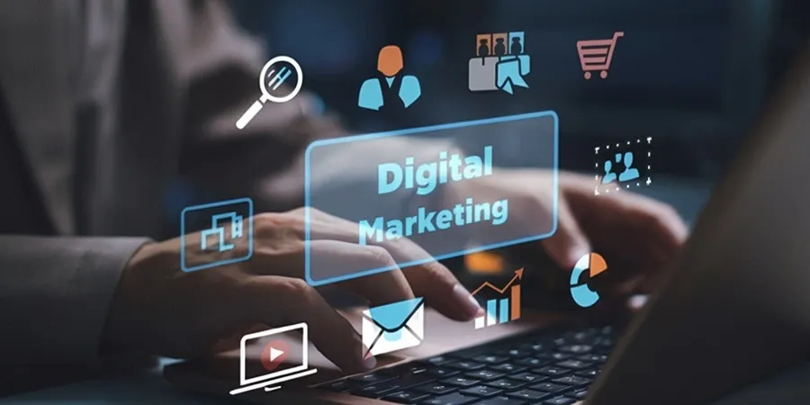 Marketing team mapping an omnichannel patient journey across search, social, and email