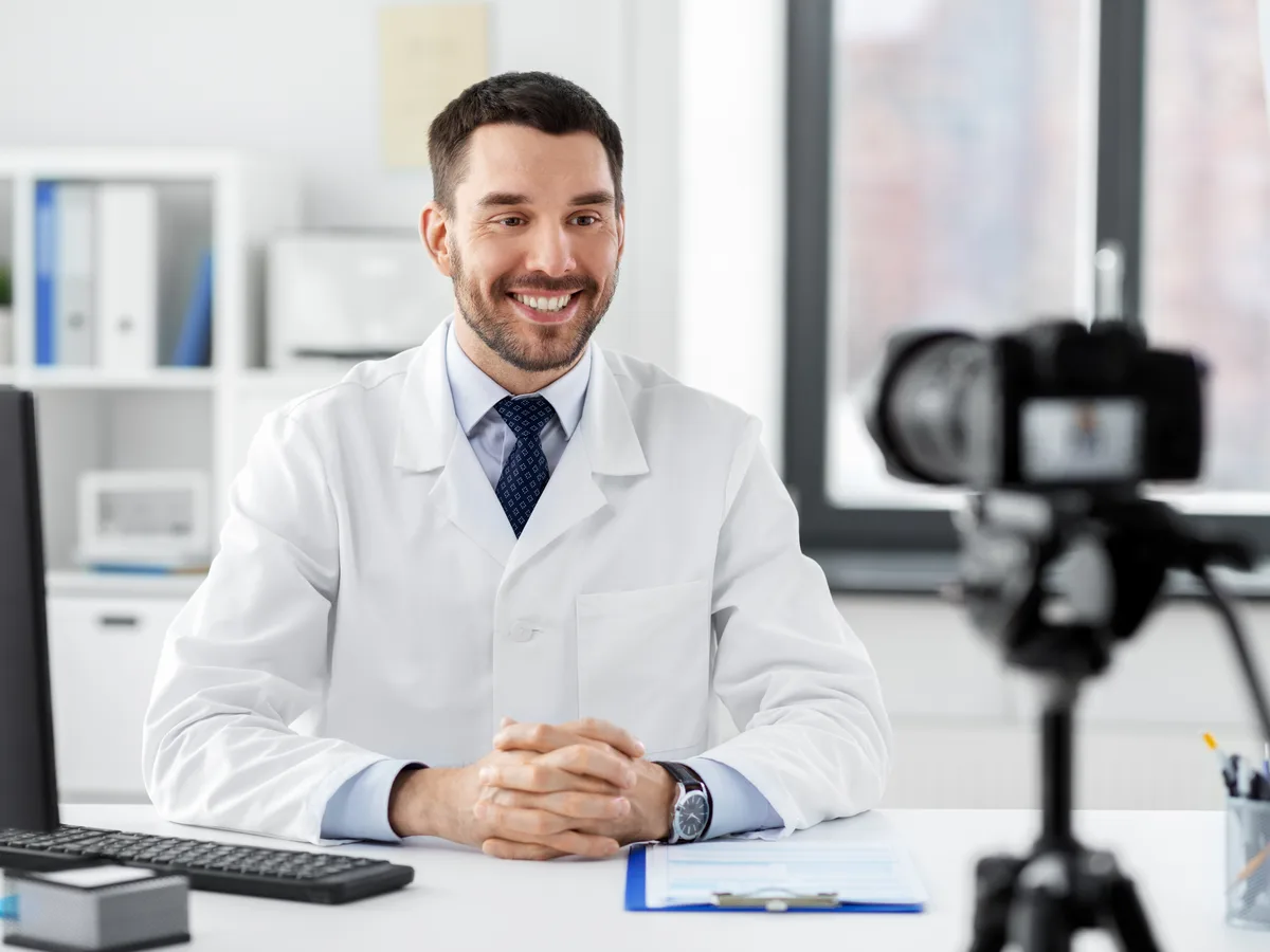 AI chat interface showing a patient asking for a healthcare provider recommendation