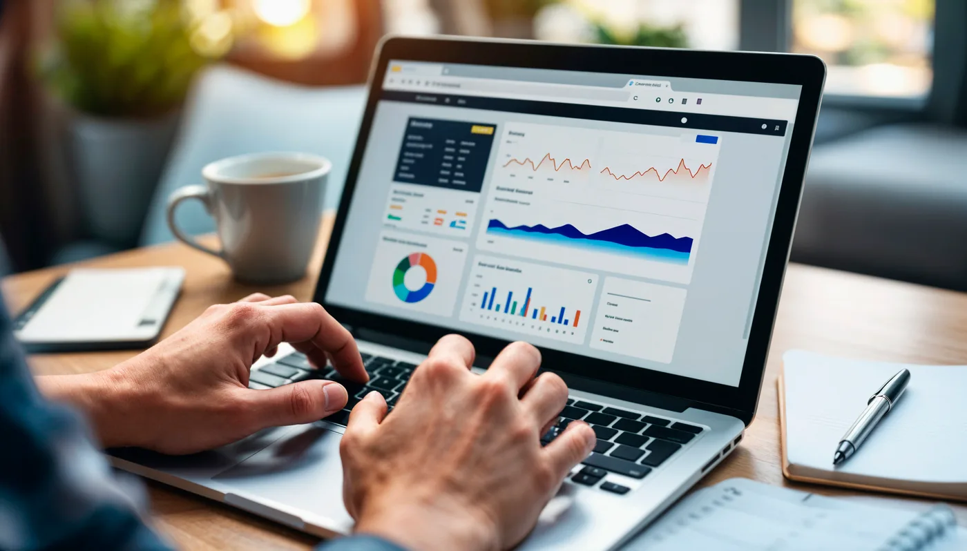 Website performance analytics dashboard showing page speed and technical SEO metrics