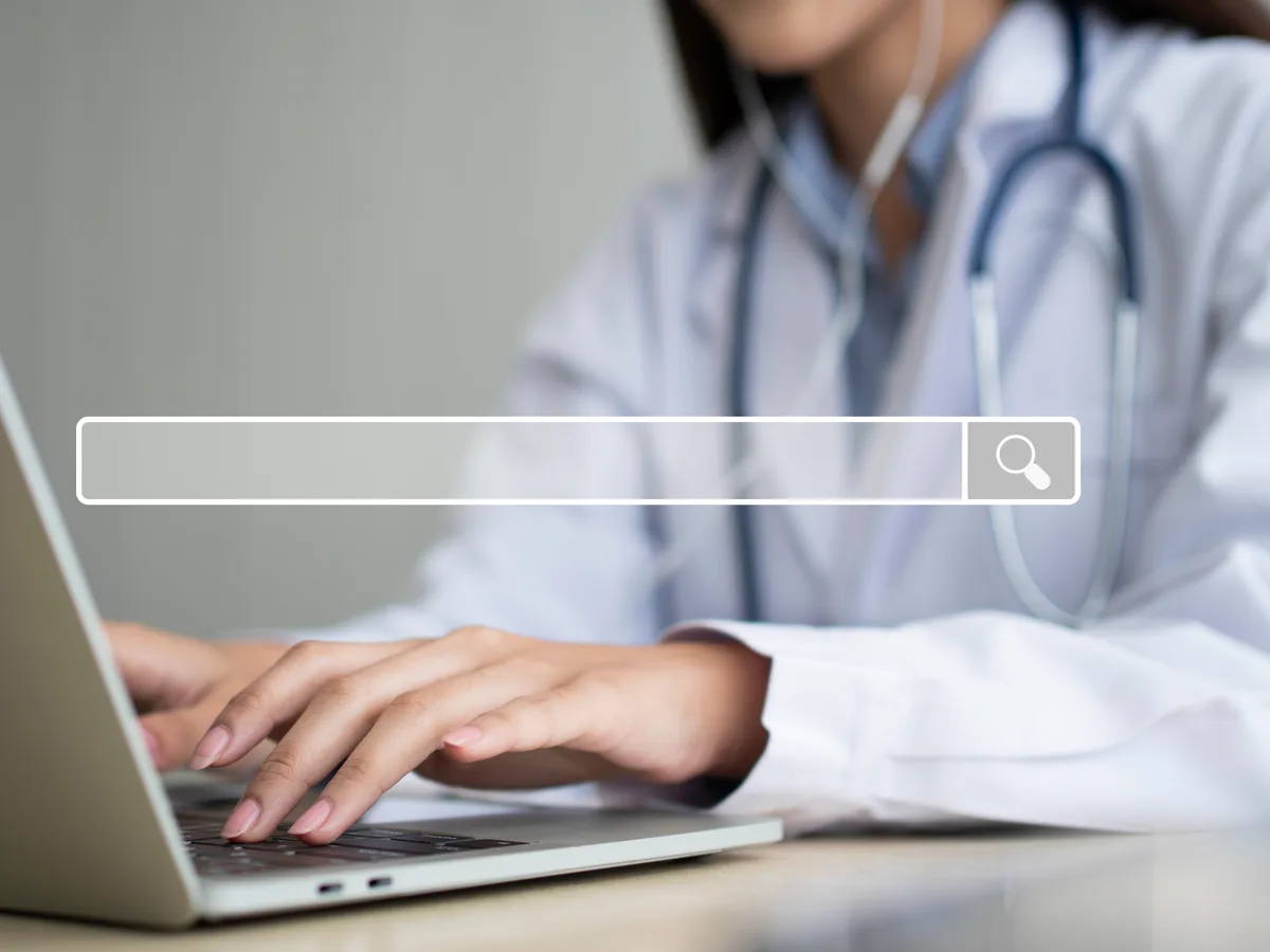 AI chat interface showing a patient asking for healthcare provider recommendations
