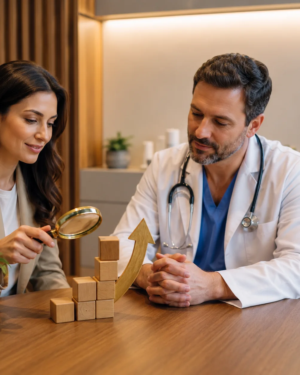 Healthcare marketing team reviewing a practice's online reputation dashboard
