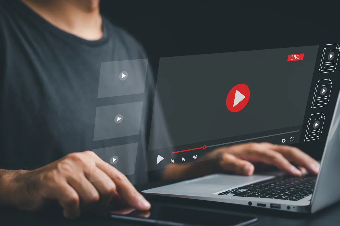 AI-powered video recommendation interface showing personalized content suggestions