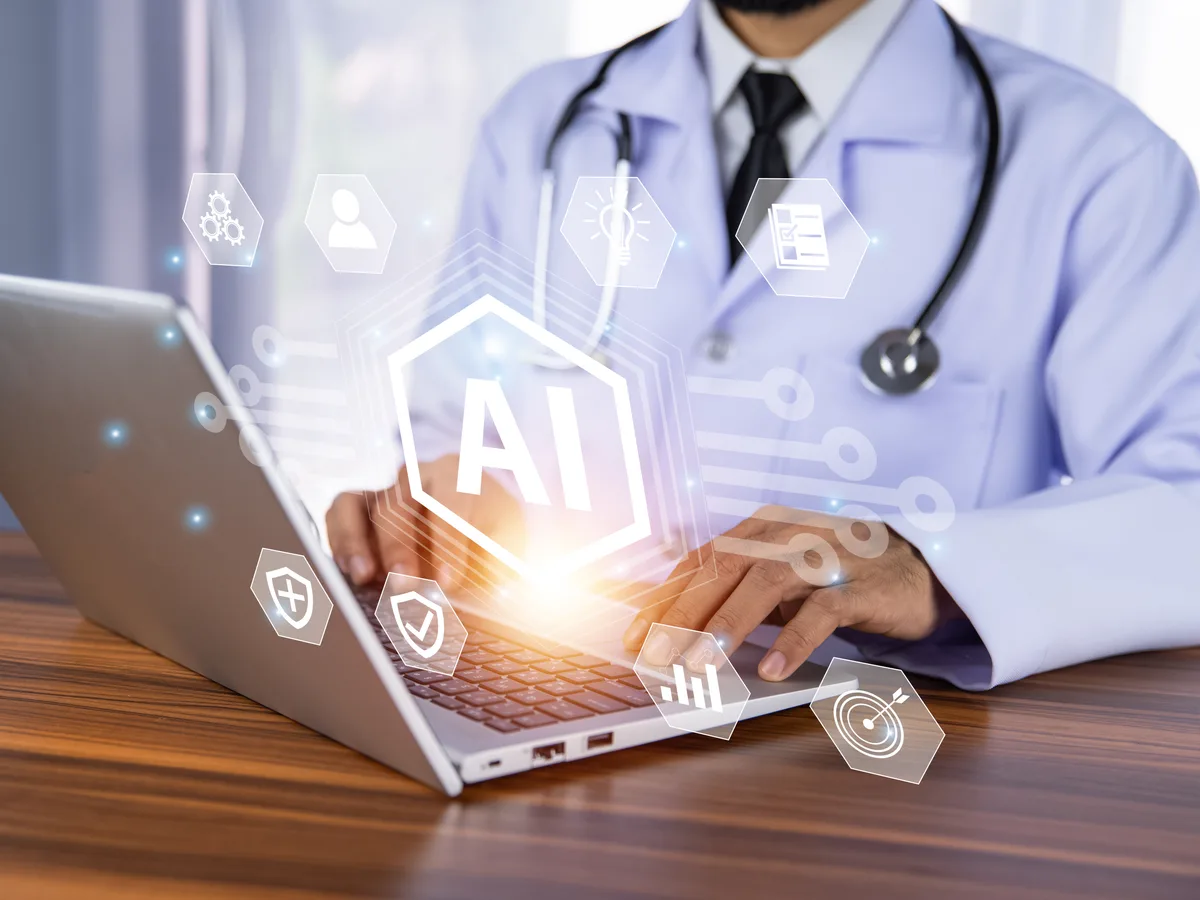 AI chat interface showing a patient asking for a healthcare provider recommendation