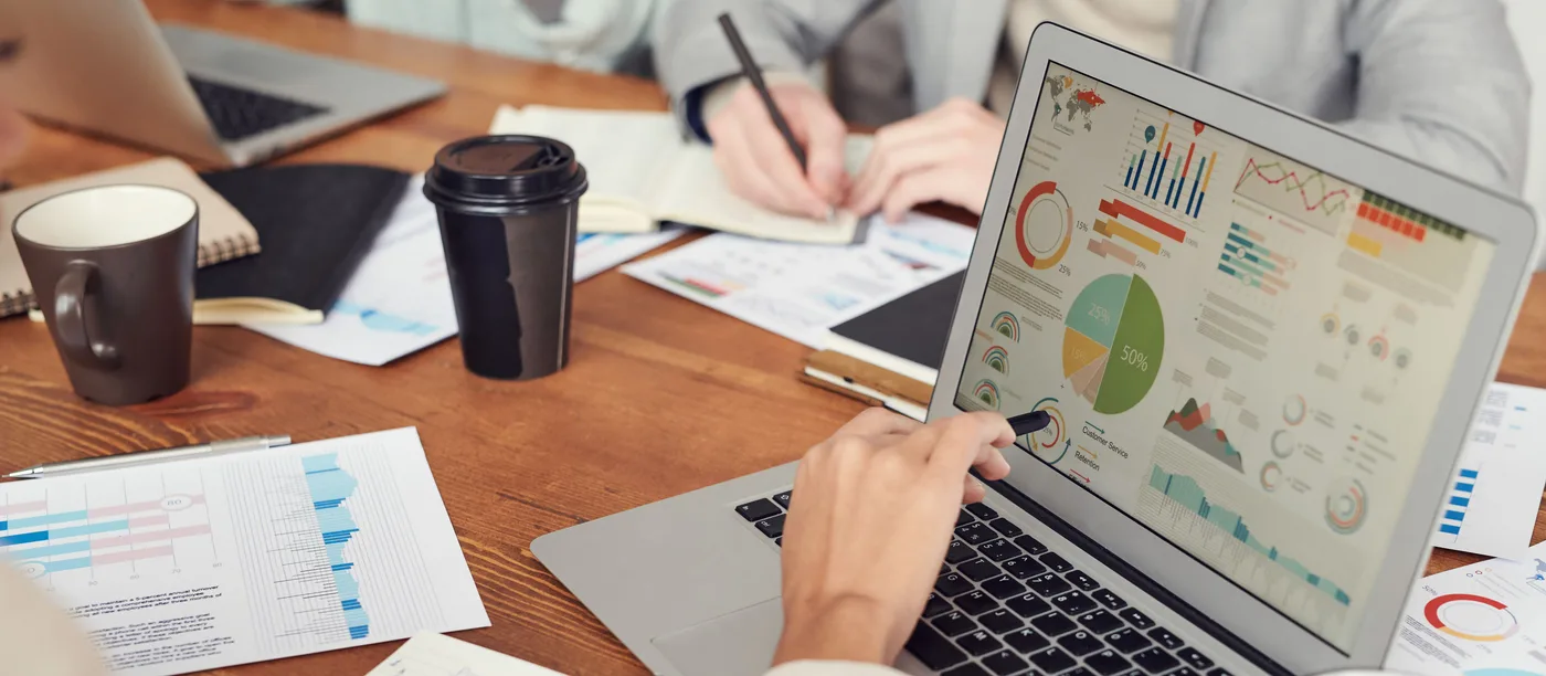 Marketing analytics dashboard showing search advertising and traffic performance