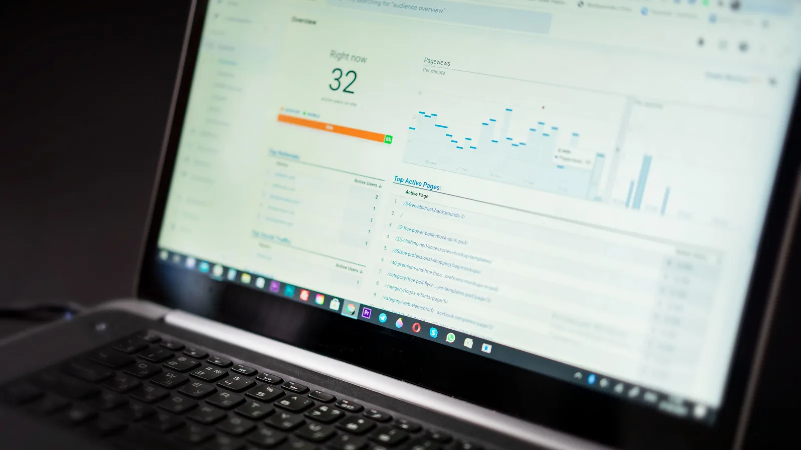 Practice owner reading patient reviews and ratings on a laptop