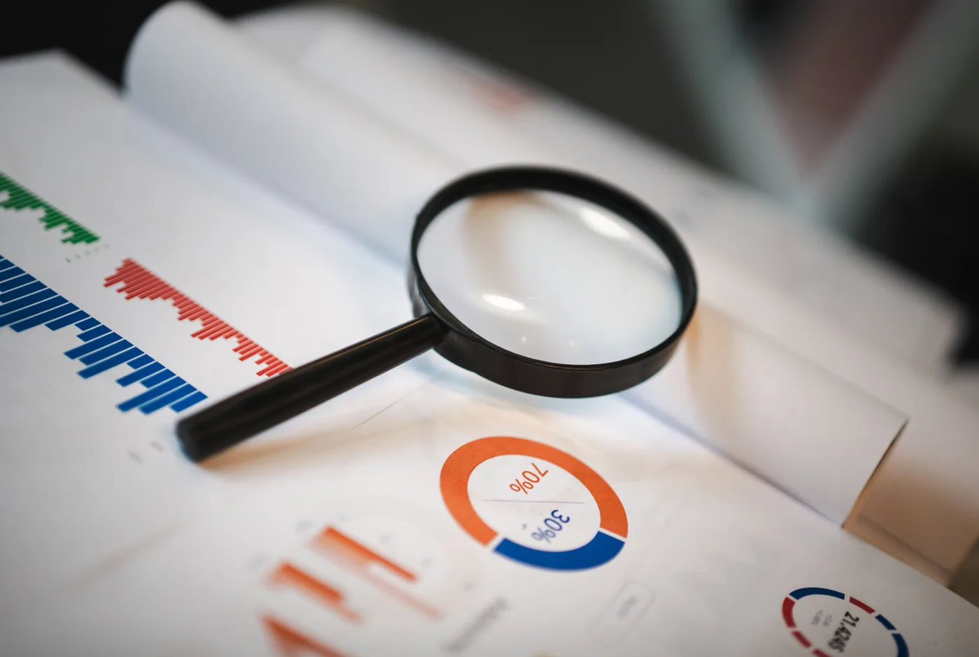 Analytics charts showing organic search growth over time