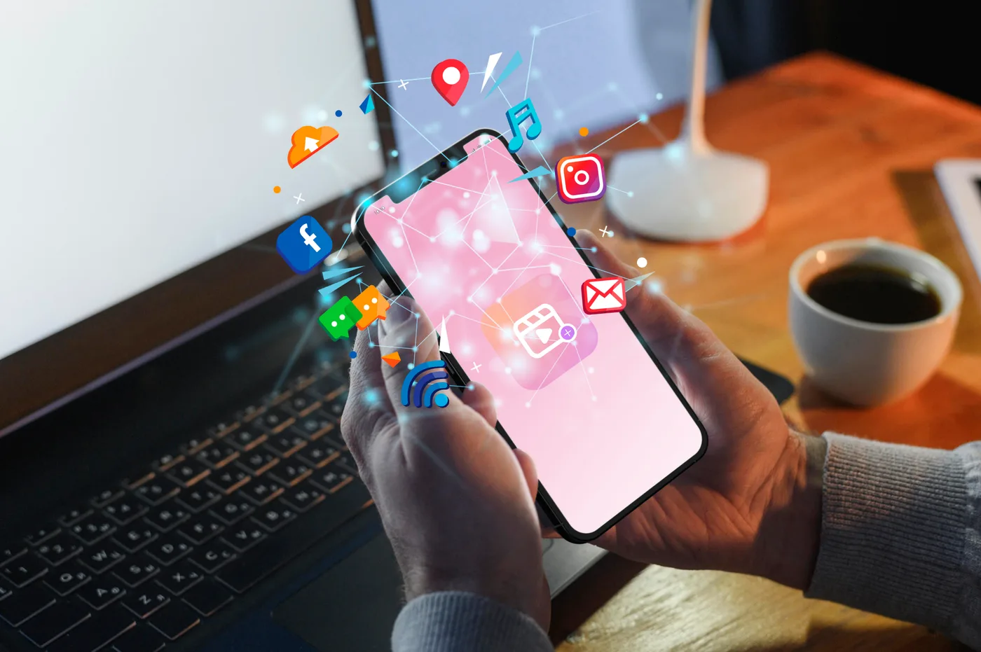 Chiropractic practice social media content displayed on smartphone