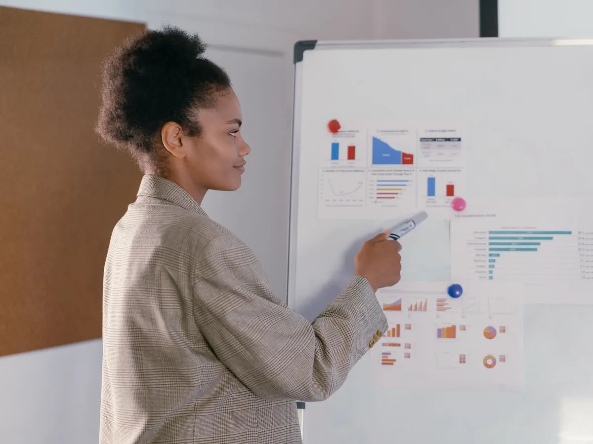 Analytics dashboard showing campaign performance, sessions, and conversion trends on a screen