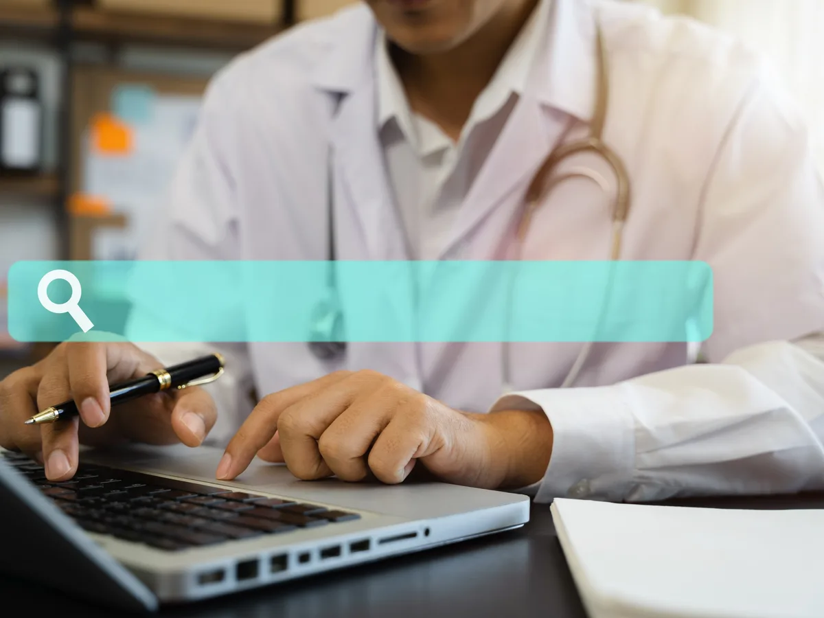 AI chat interface showing a patient asking for a healthcare provider recommendation