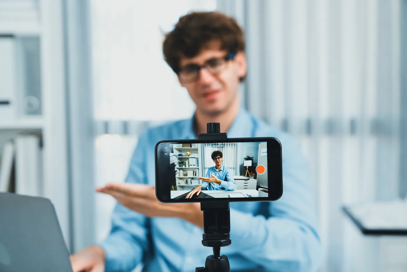 Marketer using influencer discovery tools to research micro-influencer candidates