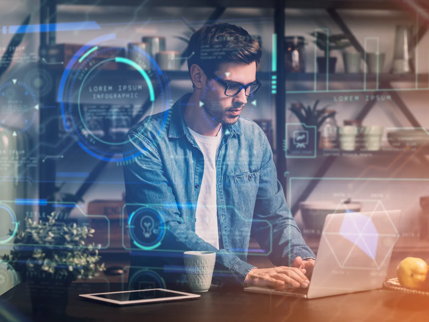 Front-end developer working on a website user interface on dual monitors